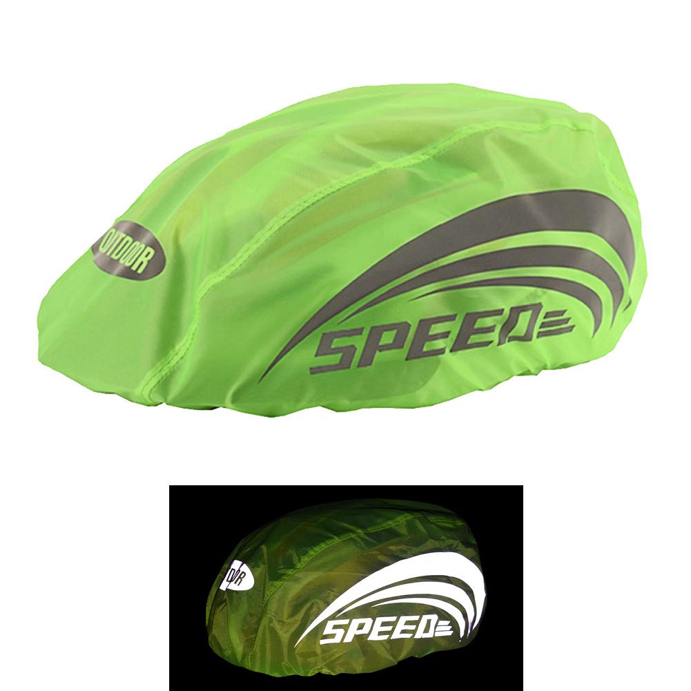 Amazon | 蛍光グリーンヘルメット カバー UV カット反射テープ夜間安全